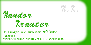 nandor krauter business card